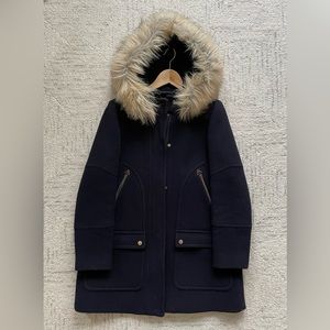 J. Crew Navy Chateau Parka Wool Coat - Size 6